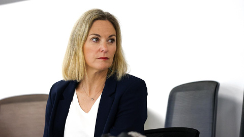 Sophie Baby, historiadora y ensayista, en la redacción de 'Público'. Sophie Baby, historiadora y ensayista, en la redacción de 'Público'.