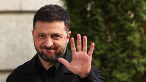El presidente ucraniano, Volodímir Zelenski, a su llegada a Madrid para su visita a España.