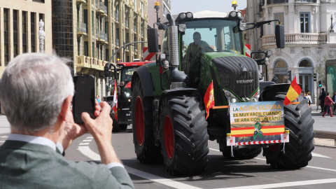 Tractorada en Valladolid contra la Política Agraria Común (PAC).