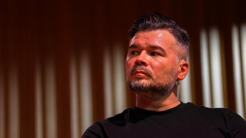 Gabriel Rufián en un momento del acto de Barcelona.