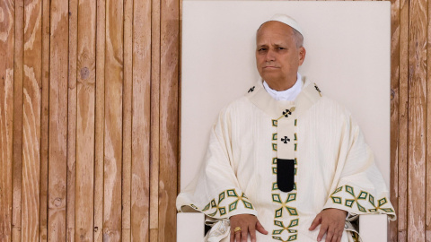 El papa León XIV en Madrid, este domingo.
