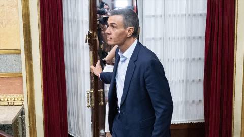 El presidente del Gobierno, Pedro Sánchez, durante una sesión plenaria en el Congreso de los Diputados.