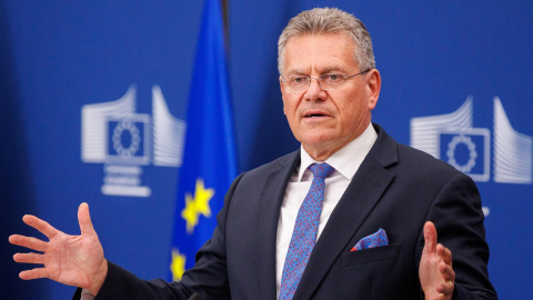 El comisario europeo de Comercio y Seguridad Económica, Maros Sefcovic, durante el encuentro con su homólogo chino, a 29 de junio de 2026. El comisario europeo de Comercio y Seguridad Económica, Maros Sefcovic, durante el encuentro con su homólogo chino, a 29 de junio de 2026.