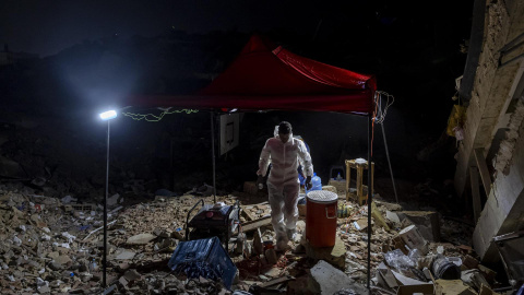 Zona de edificios afectados por el doble terremoto de magnitud 7,2 y 7,5 de hace un mes en Venezuela, en una imagen de archivo. Zona de edificios afectados por el doble terremoto de magnitud 7,2 y 7,5 de hace un mes en Venezuela, en una imagen de archivo.