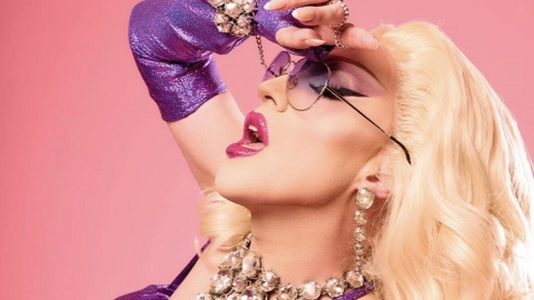 Una imagen de la sesión de fotos Madonna x Samantha, en la que Ballentines posa inspirada en la diva del pop.