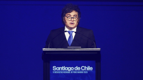 Javier Milei interviene en el encuentro de líderes de ultraderecha Foro Madrid, a 3 de agosto de 2026.