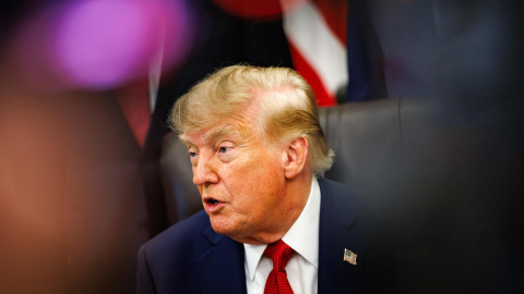 Donald Trump en la Casa Blanca, este viernes.