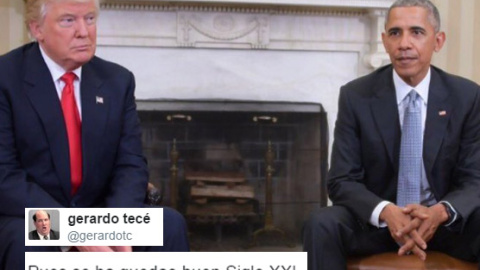 Trump y Obama, qué manera de disfrutar un encuentro Trump y Obama, qué manera de disfrutar un encuentro