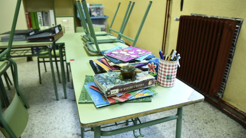 Material escolar y libros en un aula de un colegio de Madrid. E.P./Oscar Cañas Material escolar y libros en un aula de un colegio de Madrid. E.P./Oscar Cañas