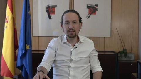 Captura de vídeo publicado hoy lunes en Twitter, del vicepresidente segundo del Gobierno español y líder del partido de izquierda Podemos, Pablo Iglesias, que anunció este lunes que deja el Gobierno para presentarse a las elecciones regionales de la C Captura de vídeo publicado en Twitter, del vicepresidente segundo del Gobierno español y líder del partido de izquierda Podemos, Pablo Iglesias. EFE/ Twitter