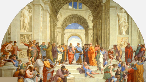 'La escuela de Atenas', fresco de Rafael Sanzio, en el Vaticano. 'La escuela de Atenas', fresco de Rafael Sanzio, en el Vaticano.