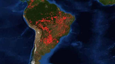 Incendios en la Amazonia según imágenes de la NASA Incendios en la Amazonia según imágenes de la NASA