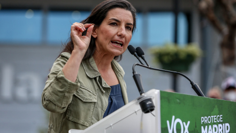 La candidata de Vox a la Presidencia de la Comunidad de Madrid, Rocío Monasterio, en una intervención en el acto electoral del partido en Fuenlabrada (Madrid). - Ricardo Rubio / EUROPA PRESS La candidata de Vox a la Presidencia de la Comunidad de Madrid, Rocío Monasterio, en una intervención en el acto electoral del partido en Fuenlabrada (Madrid). - Ricardo Rubio / EUROPA PRESS