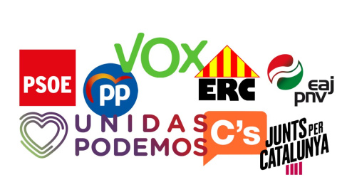 Logos de los principales partidos con representación parlamentaria. Logos de los principales partidos con representación parlamentaria.