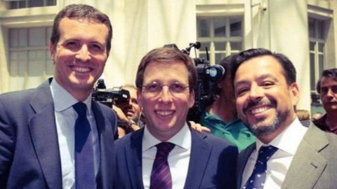 Casado, Almeida y Erguido - INSTAGRAM ERGUIDO Pablo Casado (i), José Luis Martínez Almeida (c) y David Erguido. / INSTAGRAM de DAVID ERGUIDO