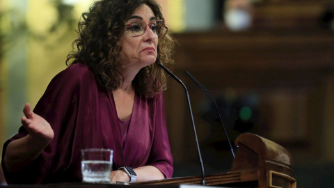 La ministra de Hacienda, María Jesús Montero, durante el debate de totalidad del Proyecto de Ley de Presupuestos Generales del Estado para el año 2022, este miércoles en el Congreso. EFE/ Fernando Alvarado La ministra de Hacienda, María Jesús Montero, durante el debate de totalidad del Proyecto de Ley de Presupuestos Generales del Estado para el año 2022, este miércoles en el Congreso. EFE/ Fernando Alvarado