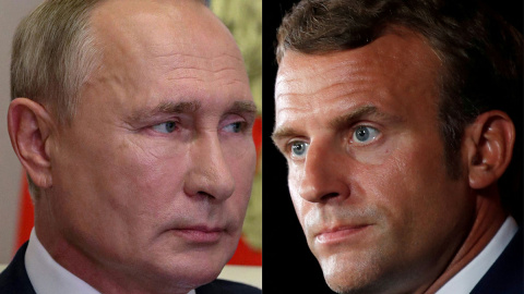 A la izquierda, el presidente ruso, Vladimir Putin; a la derecha, el presidente francés Enmanuel Macron.- AFP A la izquierda, el presidente ruso, Vladimir Putin; a la derecha, el presidente francés Enmanuel Macron.- AFP