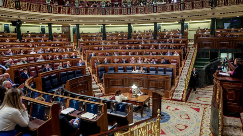 El Congreso de los Diputados, el 7 de marzo, durante el debate sobre la toma en consideración de la reforma presentada por el PSOE para la ley del ‘solo sí es sí’. / Ricardo Rubio (Europa Press) El Congreso de los Diputados, el 7 de marzo, durante el debate sobre la toma en consideración de la reforma presentada por el PSOE para la ley del ‘solo sí es sí’.Ricardo Rubio / Europa Press