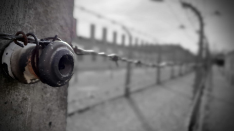 Detalle de la alambrada que rodea el campo de concentración de Auschwitz. SERGI TARRÉS Detalle de la alambrada que rodea el campo de concentración de Auschwitz. SERGI TARRÉS