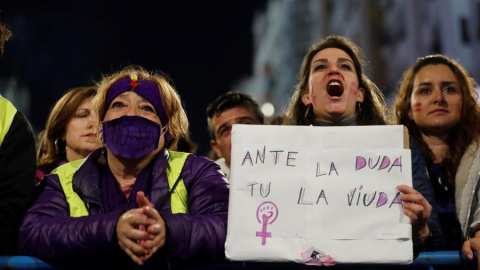 Participantes en la manifestación del 8M de Madrid. EFE/ Juan Carlos Hidalgo Participantes en la manifestación del 8M de Madrid. EFE/ Juan Carlos Hidalgo