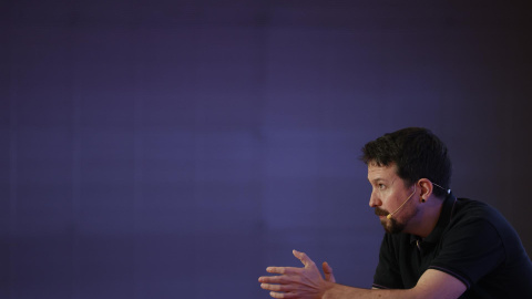 El exvicepresidente del Gobierno y exsecretario general de Podemos Pablo Iglesias, durante la presentación de su libro 'Verdades a la cara', escrito junto al periodista Aitor Riveiro. EFE/ Juanjo Martín El exvicepresidente del Gobierno y exsecretario general de Podemos Pablo Iglesias, durante la presentación de su libro 'Verdades a la cara', escrito junto al periodista Aitor Riveiro. EFE/ Juanjo Martín