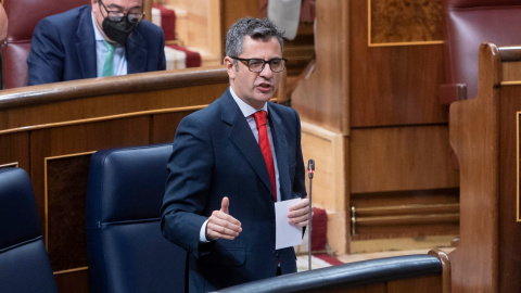 El ministro de la Presidencia, Félix Bolaños, interviene en una sesión plenaria, en el Congreso de los Diputados, a 27 de abril de 2022, en Madrid (España). El pleno está marcado por las explicaciones del Gobierno sobre el espionaje a políticos ind El ministro de la Presidencia, Félix Bolaños, interviene en una sesión plenaria, en el Congreso de los Diputados, a 27 de abril de 2022, en Madrid (España). El pleno está marcado por las explicaciones del Gobierno sobre el espionaje a políticos ind