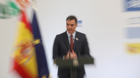 El presidente del Gobierno, Pedro Sánchez, durante la presentación del Plan de Impulso al Sector Turístico, en el Complejo de la Moncloa. EFE/Rodrigo Jiménez/POOL El presidente del Gobierno, Pedro Sánchez, durante la presentación del Plan de Impulso al Sector Turístico, en el Complejo de la Moncloa. EFE/Rodrigo Jiménez/POOL