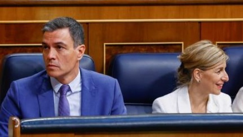 Pedro Sánchez, presidente del Gobierno, y Yolanda Díaz, vicepresidenta segunda, en el Congreso. -EFE Pedro Sánchez, presidente del Gobierno, y Yolanda Díaz, vicepresidenta segunda, en el Congreso. -EFE