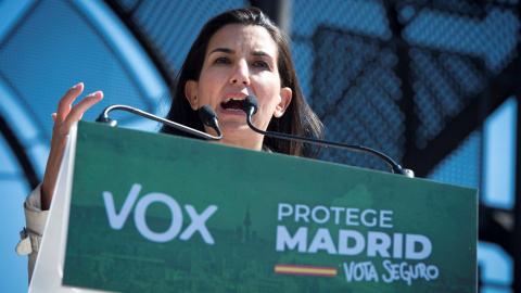 La candidata de Vox a la presidencia de la Comunidad de Madrid, Rocío Monasterio, ofrece un mítin de inicio de campaña electoral para las elecciones a la Comunidad de Madrid. Los comicios se celebrarán el 4 de mayo. EFE/Luca Piergiovanni La candidata de Vox a la presidencia de la Comunidad de Madrid, Rocío Monasterio, ofrece un mítin de inicio de campaña electoral para las elecciones a la Comunidad de Madrid. Los comicios se celebrarán el 4 de mayo. EFE/Luca Piergiovanni