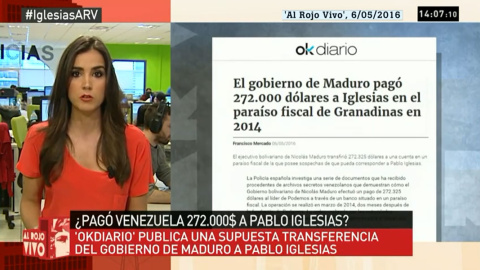 El programa Al Rojo Vivo el día en el que informan sobre la supuesta cuenta bancaria de Iglesias en Granadinas El programa Al Rojo Vivo el día en el que informan sobre la supuesta cuenta bancaria de Iglesias en Granadinas
