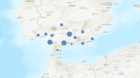 Interfaz del mapa colaborativo de conflictos del agua en Andalucía. Red Andaluza Nueva Cultura del Agua, Author provided Interfaz del mapa colaborativo de conflictos del agua en Andalucía. Red Andaluza Nueva Cultura del Agua, Author provided