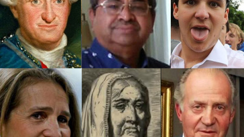El parecido entre la nariz de Froilán, hijo de la infanta Elena, y el Borbón indio Baltasar Napoleón es muy notable. El parecido entre la nariz de Froilán, hijo de la infanta Elena, y el Borbón indio Baltasar Napoleón es muy notable.