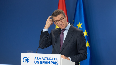 El presidente del Partido Popular, Alberto Núñez Feijóo, comparece para hacer balance del año 2022, en la sede del Partido Popular, a 29 de diciembre de 2022, en Madrid (España). -Eduardo Parra / Europa Press El presidente del Partido Popular, Alberto Núñez Feijóo, comparece para hacer balance del año 2022, en la sede del Partido Popular, a 29 de diciembre de 2022, en Madrid (España). -Eduardo Parra / Europa Press