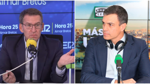 A la izquierda, Alberto Núñez Feijóo; a la derecha, Pedro Sánchez. A la izquierda, Alberto Núñez Feijóo; a la derecha, Pedro Sánchez.