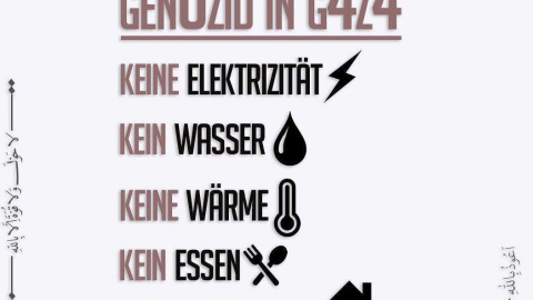 Captura de pantalla de Instagram donde escriben G4Z4 para evitar la censura.- @islambotschaft Captura de pantalla de Instagram donde escriben G4Z4 para evitar la censura.- @islambotschaft