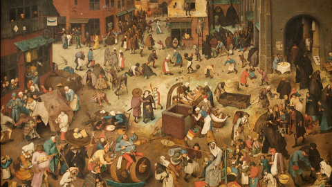 El combate de don Carnal y doña Cuaresma (Pieter Bruehgel, el Viejo, 1559). Wikimedia Commons El combate de don Carnal y doña Cuaresma (Pieter Bruehgel, el Viejo, 1559). Wikimedia Commons