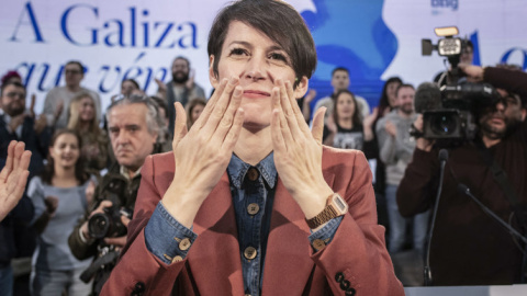 La candidata del BNG a la Xunta, Ana Pontón, durante el mitin electoral en Ourense. / Brais Lorenzo (EFE) La candidata del BNG a la Xunta, Ana Pontón, en un mitin en Ourense. / Brais Lorenzo (EFE)