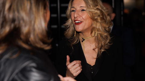 La vicepresidenta segunda y ministra de Trabajo y Economía Social, Yolanda Díaz (c), asiste al desfile de Hannibal Laguna, en IFEMA Madrid, a 17 de febrero de 2023, en Madrid (España).- EUROPA PRESS La vicepresidenta segunda y ministra de Trabajo y Economía Social, Yolanda Díaz (c), asiste al desfile de Hannibal Laguna, en IFEMA Madrid, a 17 de febrero de 2023, en Madrid (España).- EUROPA PRESS