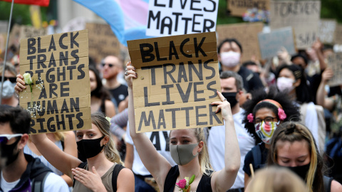  Manifestación de 'Black Trans Lives Matter' en Londres. /REUTERS