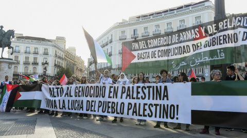 La Red Solidaria contra la Ocupación de Palestina (RESCOP) convoca la quinta marcha en conmemoración de la Nakba de 1948 y para denunciar el genocidio de la población palestina en Gaza, con el lema 'Siempre con la Resistencia', este sábado en Madrid. La Red Solidaria contra la Ocupación de Palestina convoca la quinta marcha en conmemoración de la Nakba de 1948 y para denunciar el genocidio de la población palestina en Gaza este sábado en Madrid. EFE/ Victor Lerena