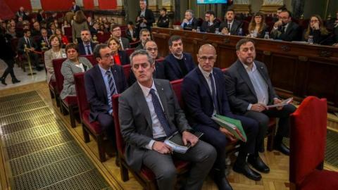 Los condenados del procés, durante el juicio en el Tribunal Supremo. Foto: EFE Los condenados del procés, durante el juicio en el Tribunal Supremo. Foto: EFE
