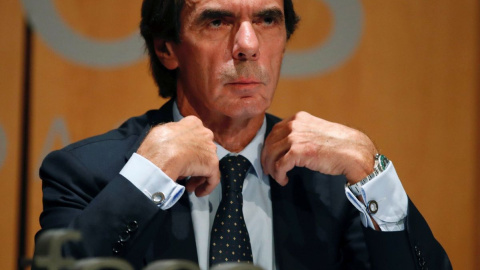 José María Aznar, durante una intervención en la fundación que preside, FAES.