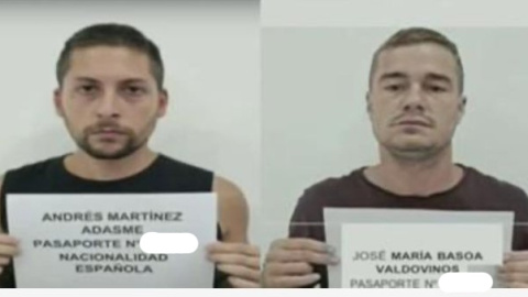 Imágen del video de fotografías policiales de José María Basoa y Andrés Martínez Adasme, detenidos en Venezuela.- VTV y EFE Imágen del video de fotografías policiales de José María Basoa y Andrés Martínez Adasme, detenidos en Venezuela.- VTV/EFE