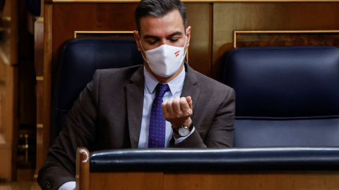 El presidente del Gobierno, Pedro Sánchez, durante la convalidación de la reforma laboral.- EFE/ Juan Carlos Hidalgo El presidente del Gobierno, Pedro Sánchez, durante la convalidación de la reforma laboral.- EFE/ Juan Carlos Hidalgo