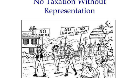 No Taxation Without Representation No Taxation Without Representation