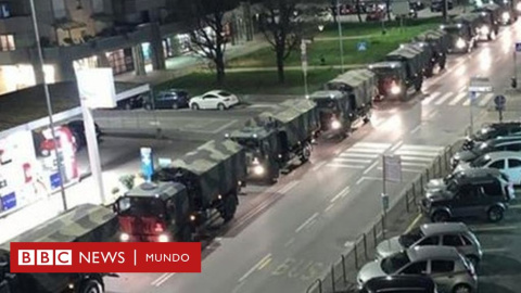 Camiones del ejército trasladan cadáveres en Bérgamo Camiones del ejército trasladan cadáveres en Bérgamo