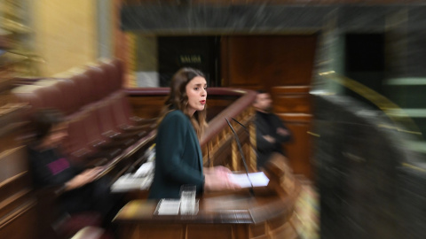 La ministra de Igualdad, Irene Montero, en la tribuna del Congreso, durante el debate de Presupuestos. E.P./Fernando Sánchez La ministra de Igualdad, Irene Montero, en la tribuna del Congreso, durante el debate de Presupuestos. E.P./Fernando Sánchez