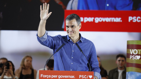 El presidente del Gobierno, Pedro Sánchez, interviene durante un mitin del PSC, a 2 de mayo, en Sant Boi de Llobregat, Barcelona - EP El presidente del Gobierno, Pedro Sánchez, interviene durante un mitin del PSC, a 2 de mayo, en Sant Boi de Llobregat, Barcelona - EP
