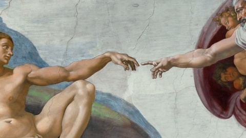 Detalle de 'La creación de Adán', de Miguel Ángel. Detalle de 'La creación de Adán', de Miguel Ángel.