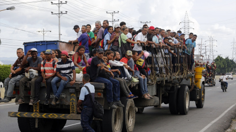 Migrantes venezolanos de camino a Estados Unidos, en una imagen de julio de 2022. - EP | Juan Carlos Hernández Migrantes venezolanos de camino a Estados Unidos, en una imagen de julio de 2022. - EP | Juan Carlos Hernández